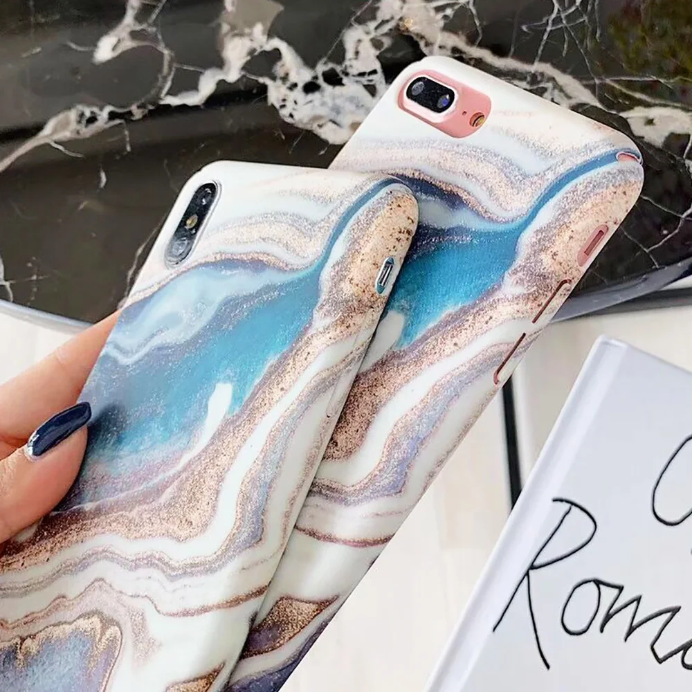 KIPX1093_6_JONSNOW Marble Pattern Phone Case for iPhone XS XR XS Max 7 8 Plus 6S 6 Plus Case Fashion All-inclusive PC Hard Back Cover Capa Fundas