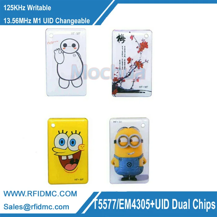 5 шт. RFID метки 125 кГц T5577 EM4305 + 13 56 МГц M1 UID|Карты контроля доступа| |