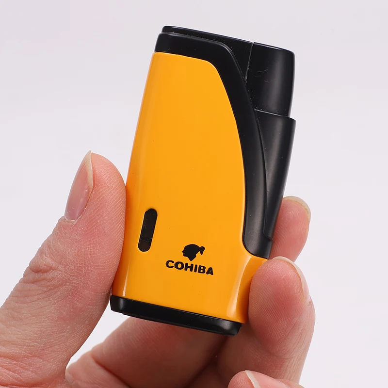 

COHIBA Gadgets Windproof Batane Gas 2 Torch Jet Flame Cigarette Cigar Lighter With Cigar Punch Cutter without Gift Box
