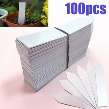 

100 pieces of plastic plant seed label mark nursery garden label 10 cm x 2 cm gardening supplies white