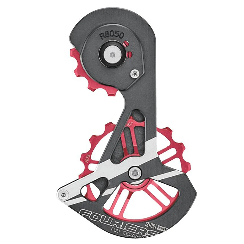 Fouriers Road Bike parte trasera de la jaula de cerámica polea Jockey rueda Drivetrain Oversize 12 T 16 T para RD 8050 bicicleta partes Fouriers Road Bike parte trasera de la jaula de cerámica polea Jockey rueda Drivetrain Oversize 12 T 16 T para RD 8050 bicicleta partes