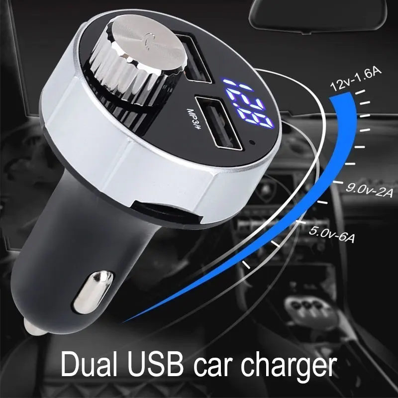 Vehemo 12 V-24 V 3.1A двойной fm-трансмиттер с USB стерео Bluetooth автомобильный набор, свободные руки, MP3 TF карты Mic Smart автомобильной