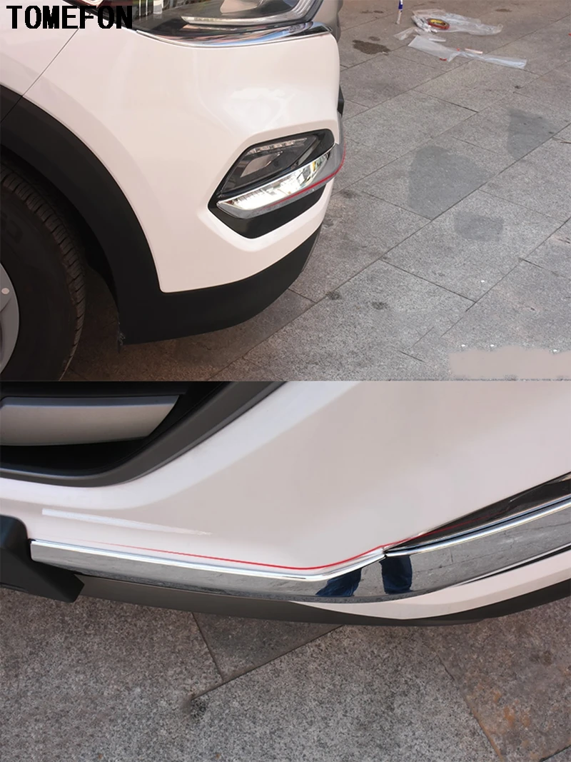 

For Hyundai TUCSON 2015 2016 ABS Chrome Front Bumper Corner Protector Cover Trim Exterior Decoration Car Styling