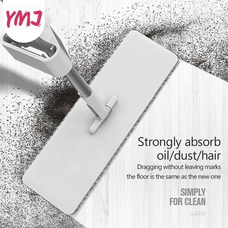Ручная стирка бесплатно Mop Refill прямоугольные плоские швабры вращающийся с алюминиевой ручкой для мытья пола артефакт бытовой очиститель пола