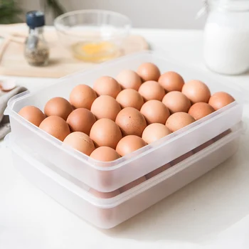 

Kitchen Egg Storage Box Organizer Refrigerator Storage Egg 24 Eggs Keep Fresh Dust Proof Container Egg Holder Racks Shelf