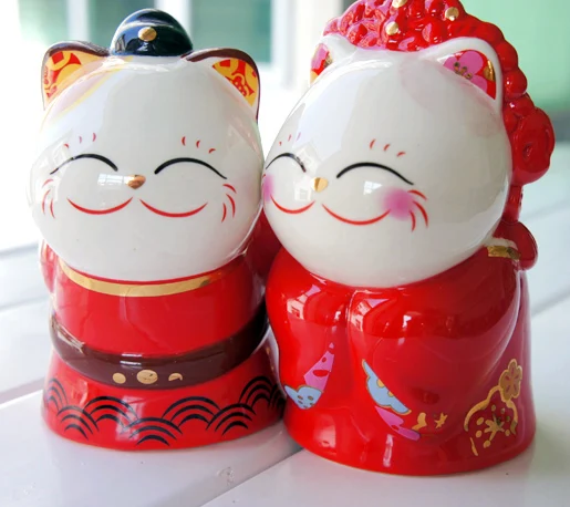 2 шт./компл. свадебные коробочки для конфет lucky cat керамические кошачьи Коты на