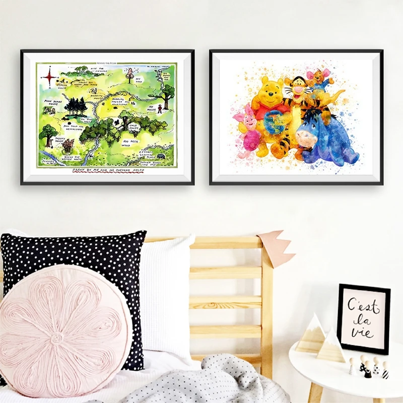 Winnie The Pooh Canvas Prints Kids Room Deocr