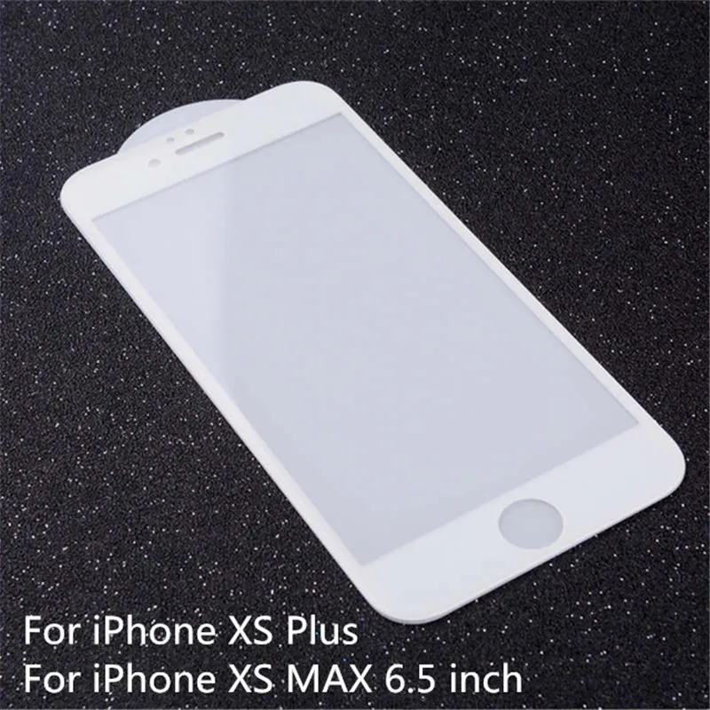 6D полное покрытие закаленное стекло для iPhone XS MAX XS Plus 9 H Взрывозащищенная жесткая пленка для iPhone на XR iPhnoe XS iPohne X 5,8" - Цвет: White For XS MAX
