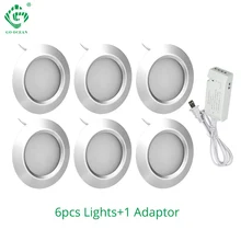 3W светодиодный светильник под счетчик круглой формы шайбы лампы кухонная мебель шкаф книжная полка гардероба светильник ing лампы для витрины