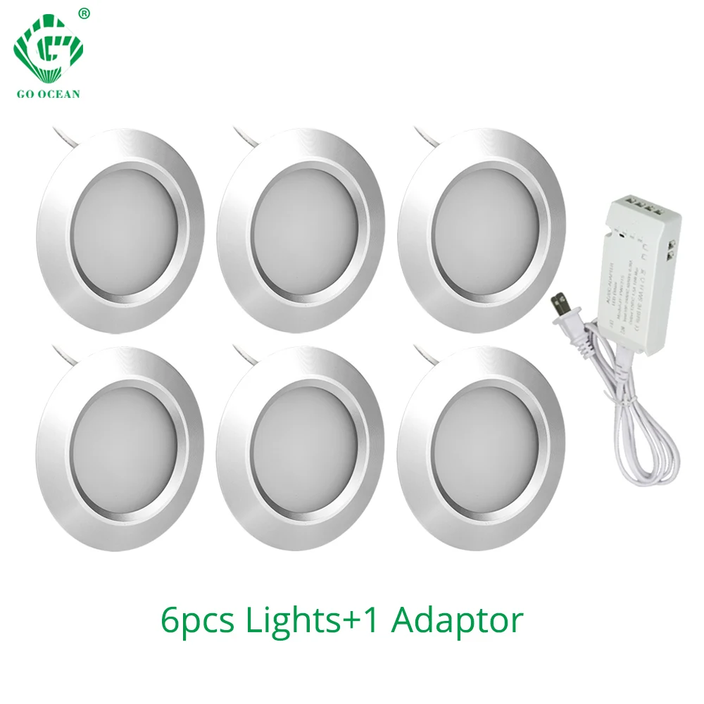  3W LED Under Counter Light Round Shape Puck Lamps Kitchen Furniture Cabinet Bookshelf Wardrobe Shel - 32896385868