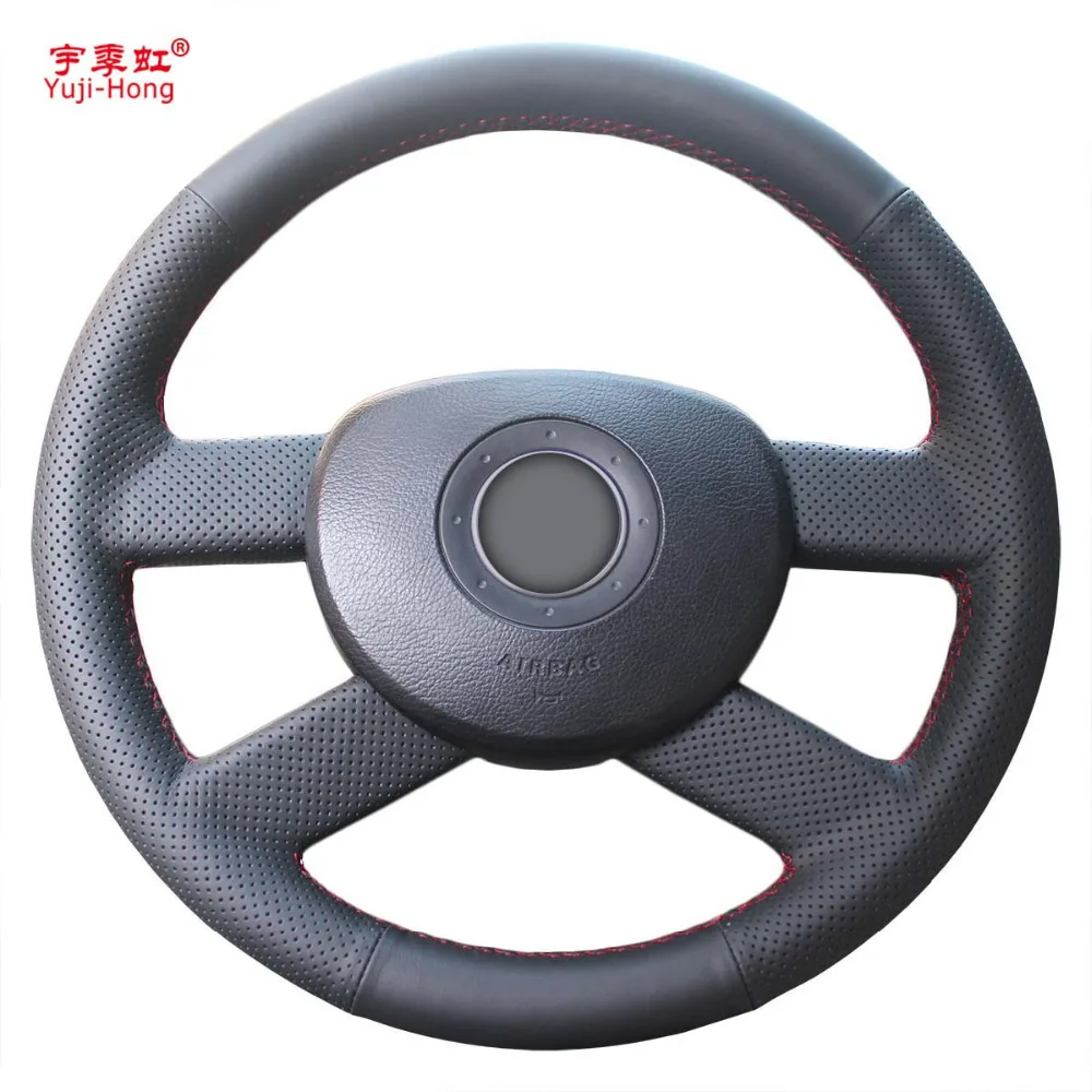

Yuji-Hong Artificial Leather Car Steering Wheel Covers Case for Volkswagen VW Polo 2004-2007 Hand-stitched Cover