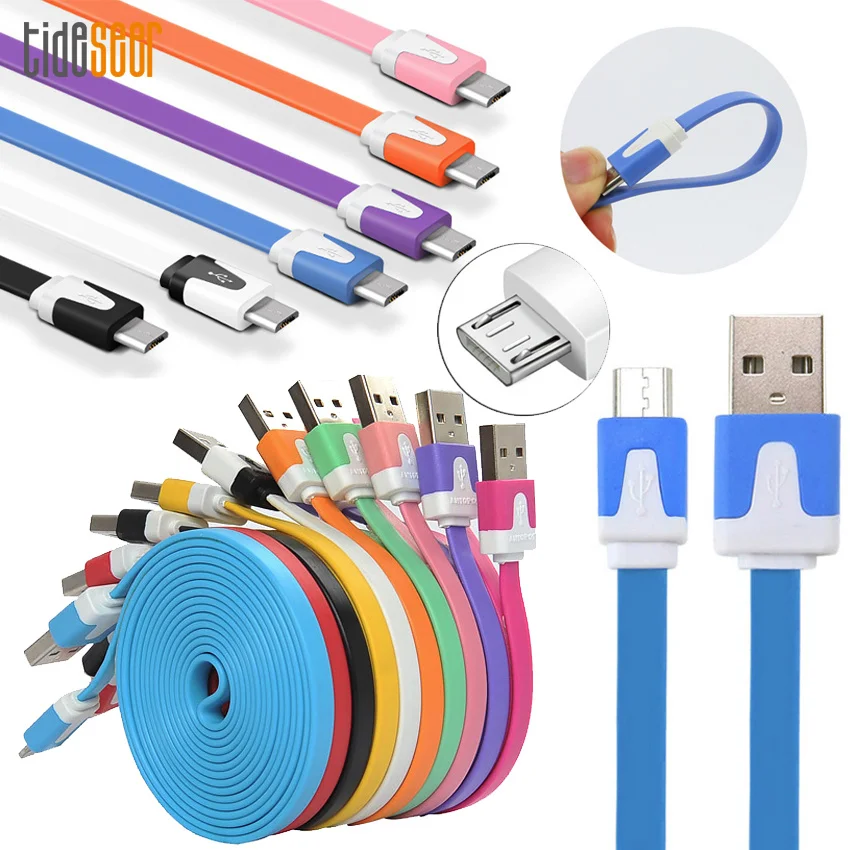 10 шт 3 м 10 футов микро USB кабель для быстрой зарядки и синхронизации данных плоский кабель для samsung Xiaomi huawei LG htc кабели для телефонов Android