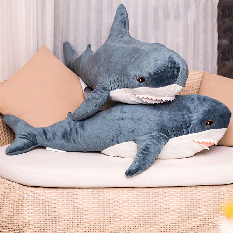 Big Size Shark Plush Toy 80/100CM Soft Stuffed speelgoed Animal Reading Pillow for Birthday Gifts Cushion Gift For Children Big Size Shark Plush Toy 80/100CM Soft Stuffed speelgoed Animal Reading Pillow for Birthday Gifts Cushion Gift For Children