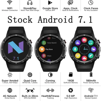 

Zeblaze THOR 4 Plus Smart Watch Phone 4G MTK6739 Android 7.1.1 Quad Core 1GB+16GB 5MP Camera 1.4" AMOLED Display SmartWatch Men