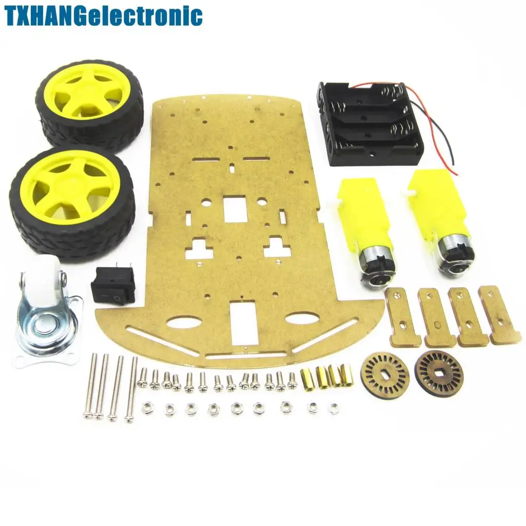 2WD Smart Robot Car Chassis Kit/Speed encoder Battery Box 2 motor 1:48