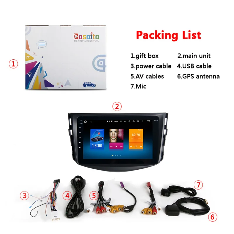 Clearance Car 1 din Android 8.0 multimedia player For Toyota RAV4 2009 2010 2011 2012 RAV4 Stereo with 8-Core 4Gb+32Gb built-in GPS wifi 5