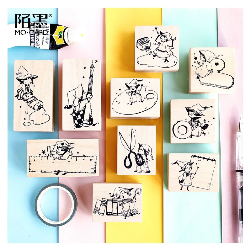 

Creative Lilliput Series Wooden Rubber Stamp DIY Diary Scrapbooking Standard Stamp Gift Stationery