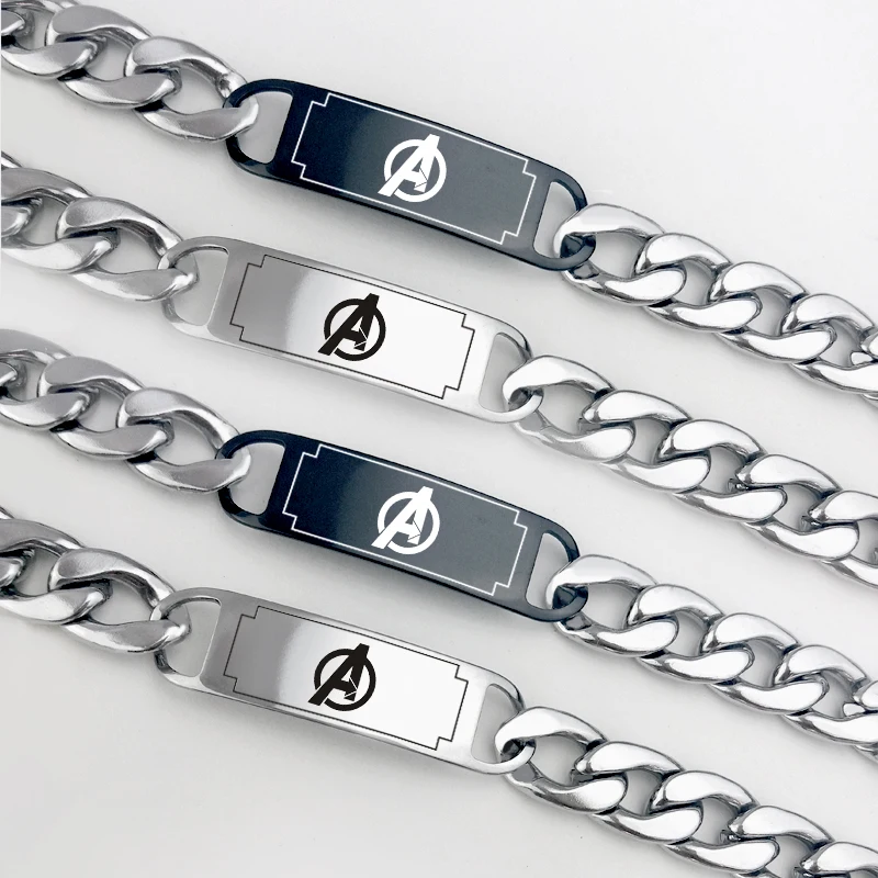 

Men's Stainless Steel Fashion Bracelet, Black Bracelet, Avengers Bracelet, Fan Gifts
