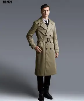 

2016 Men's fashion slim overlength trench coat classic long coat men winter coat men's clothing overcoat 6XL free shipping