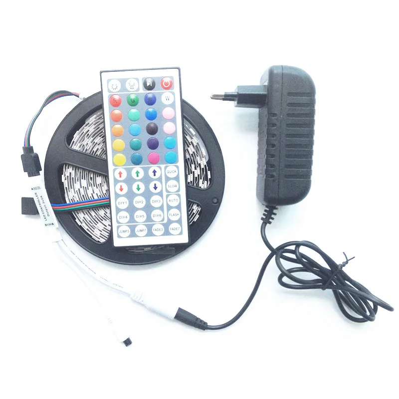 

NO-Waterproof LED RGB strip 30D 150LED SMD5050 IR Remote Controller Receptor DC12V 2A Adapter Power RGB strip light lamp