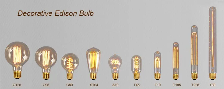 S125/H115 40 Вт E27 Античная Эдисон лампа/винтажная лампа Эдисона украсить кулон лампочки