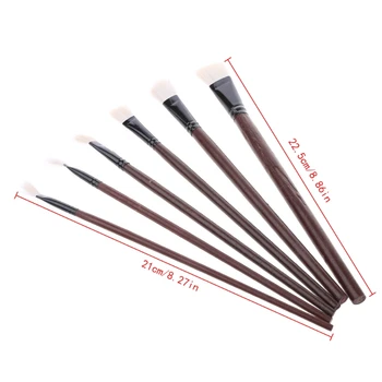 

6Pcs Flat Painting Brushes Set Artist Wool Hair Watercolor Acrylic Oil Drawing