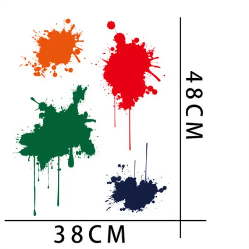 DIY Красочные Декоративные автомобильные наклейки высокого качества, разбрызгивающиеся чернила, граффити нарисованные наклейки, автомобильные аксессуары, наклейки - Название цвета: Style E 48x38cm