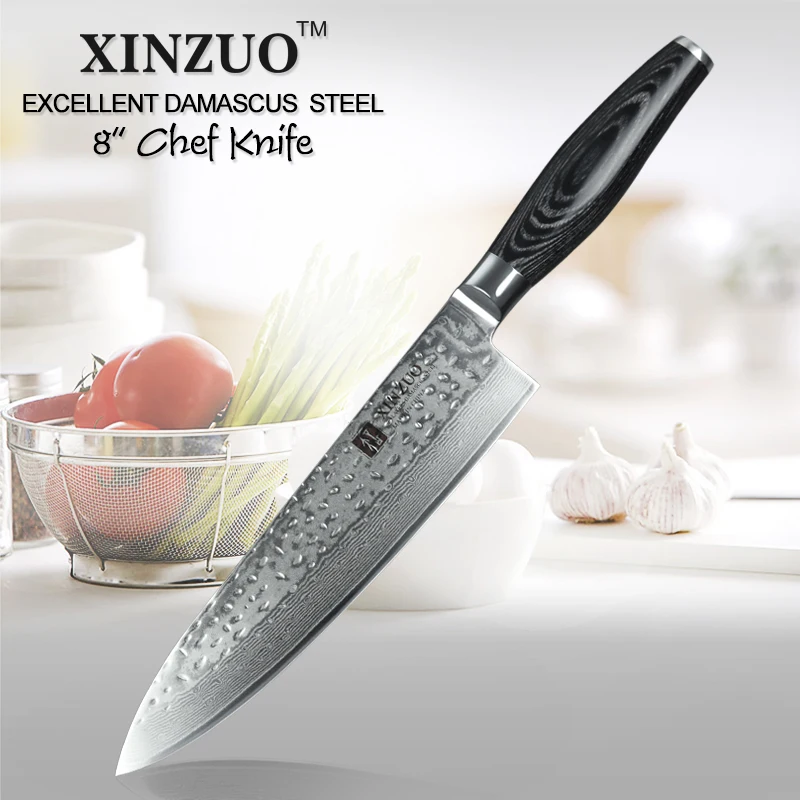 XINZUO 8" inch Pro Chef knife Chinese Damascus Kitchen Knife