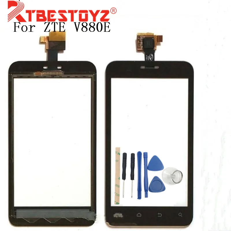 RTBESTOYZ Tools+ New Touch Screen Glass For ZTE V880E Capacitive sensor Panel Black FreeShipping | Мобильные телефоны и
