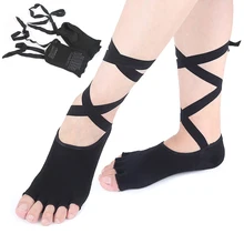 1 пара, женские нескользящие бандажные хлопковые спортивные носки для йоги, дышащие носки для пилатеса, балета, танцев, BHD2