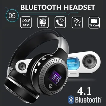 

Hot Sale Headphone LCD Display HiFi Bass Stereo Bluetooth Wireless Headset With Mic FM Radio TF Card