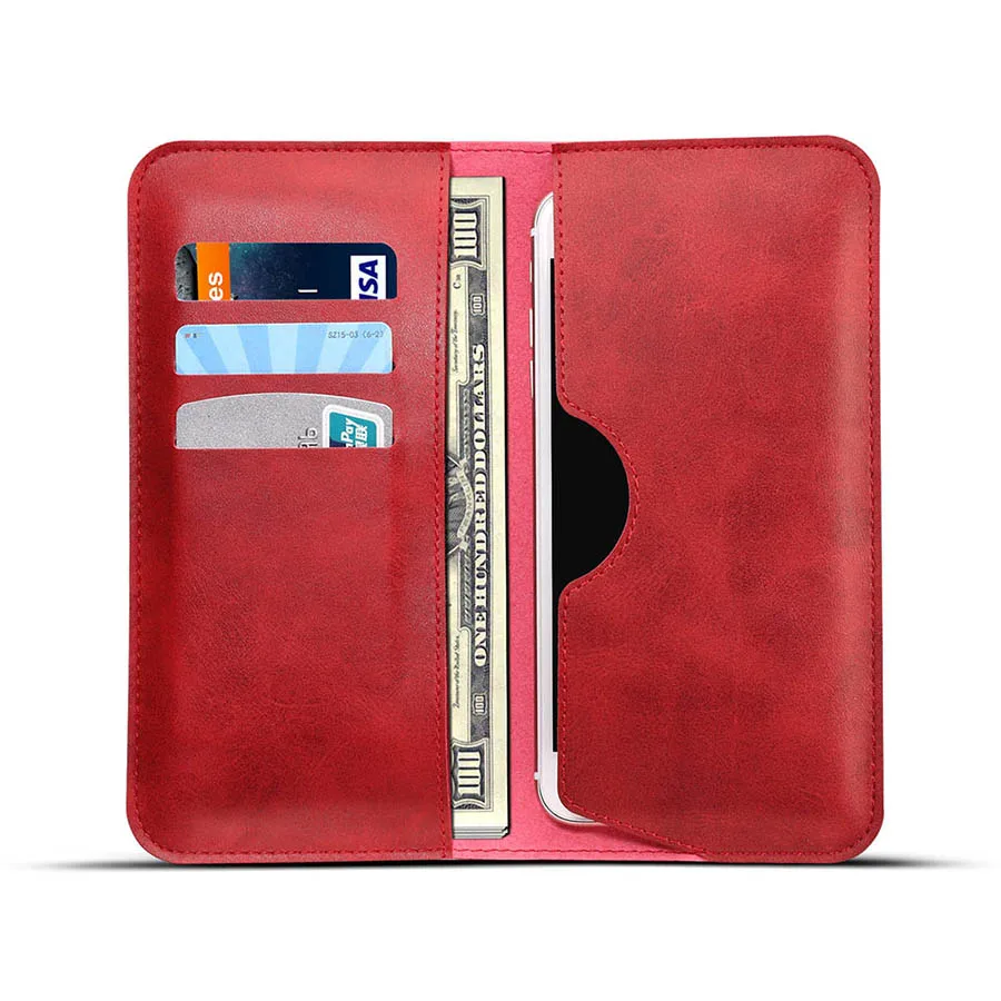 Universal Retro Leather Wallet Case Bag For iPhone X 6 S 7 8 Plus Samsung Xiaomi 4-5.7 inch Mobile Phone Wallet Card Slot Pouch (18)