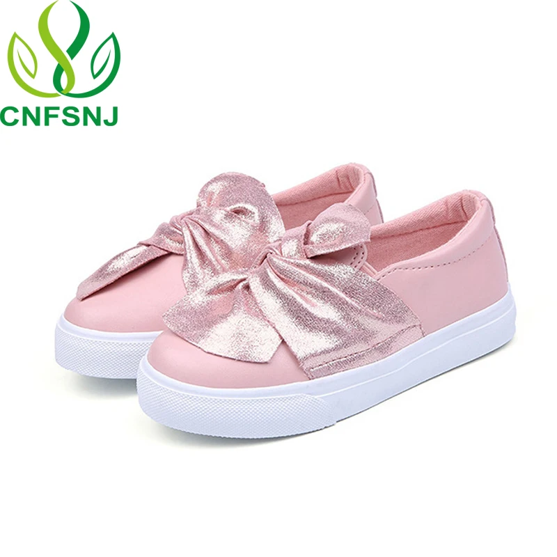 Cnfsnj Демисезонный девушка тапки детские повседневные Обувь с перфорацией типа «броги» обувь для детей модная одежда для девочек из флока спортивная обувь с галстуком-бабочкой Спортивная обувь