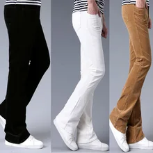 Frühling herbst herren ausgestelltes hosen cord boot cut hosen bell-bottom-hose männer pantalon homme schwarz weiß rot khaki lila