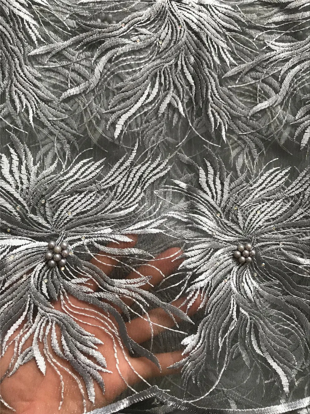Черная французская кружевная ткань с бисером африканская кружевная ткань Высококачественная кружевная ткань dentelle strass perle 5 ярдов/lot5800