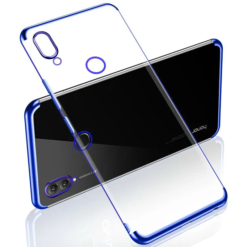 

Plating Transparent Soft Case For Huawei mate20 lite P smart plus P20 P8 P9 P10 Y5 2018 Nova 3 3i 2plus Honor note 10 8X play