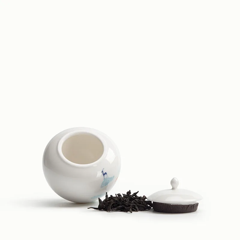Японский стиль белый из нефрита и фарфора олень чай Caddies дорожные контейнеры для чая керамический чайный набор кунг-фу Caddies банка хранения кофе канистра