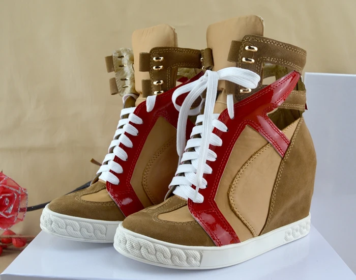 La Con Las Hueco As Gamuza Color Aumento Casuales Moda Mujeres Mujer Altura Plataforma Señora Show Cuña Cremallera Nuevo Botas Zapatos Caqui De RxvnTZ