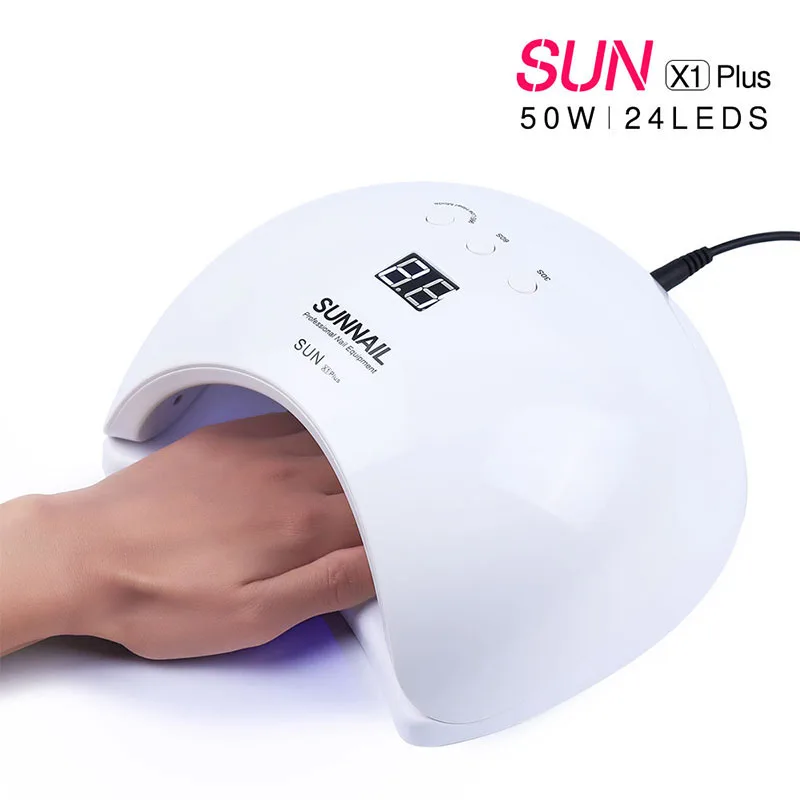 

Sun X1 Plus nail dryer 50W quick drying curing all nail polish UV LED 24pcs LED beads 30s 60s 99s timer manicure nail lamp MZ165