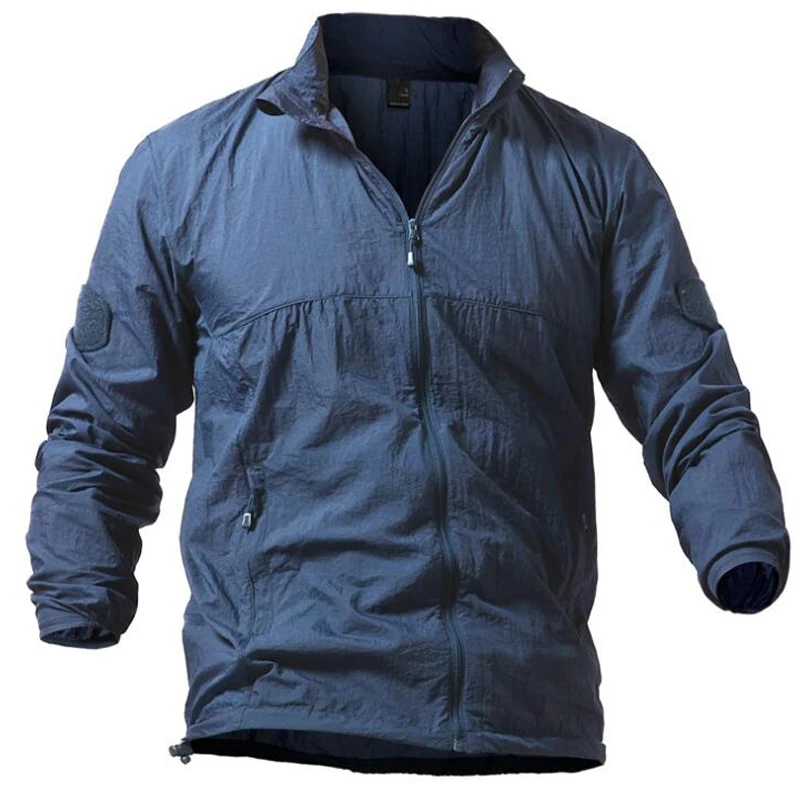 Быстросохнущие кожаные куртки Мужская верхняя одежда тонкая Солнцезащитная дышащая ветровка водонепроницаемая военная тактическая куртка кожаные пальто одежда