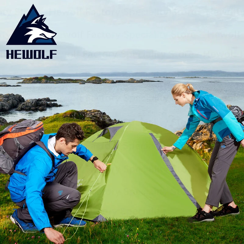 

Hewolf Outdoor Camping Tent Double Layer Ultralight 2 Persons Tent Four Seasons Waterproof Breathable Winter Tent Camping Hike