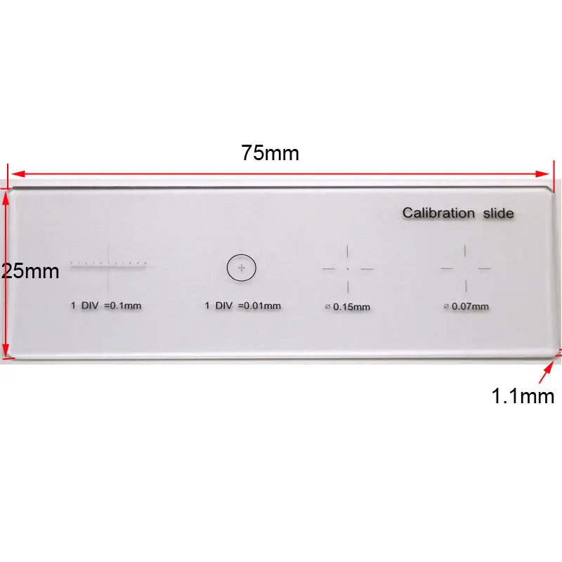 926 0.01mm Microscope Slides Reticle Calibrating Slide Ruler Cross Microscope Calibration Ruler Stage Micrometer 5