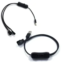 2 Way 4 Pin Компьютер PC Вентилятор Мощность Кабельный разъем адаптера 5V 40 см подключения 4pin вентилятор USB адаптер Кабели