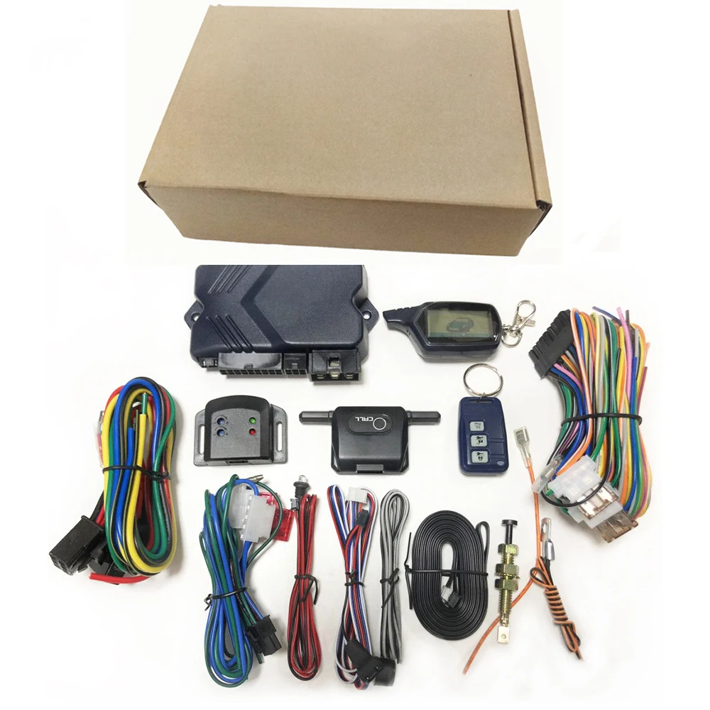 

B9 Russian Version Two Way Car Alarm With LCD Remote Control Burglar Alarm keychain RC Anti-theft Device System