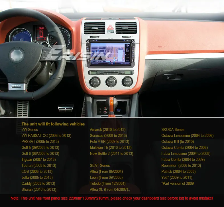 Best 7" Win8 Autoradio Car GPS Navigation 3G DVD DAB+ System for VW Jetta Golf EOS Seat ES8115V 1