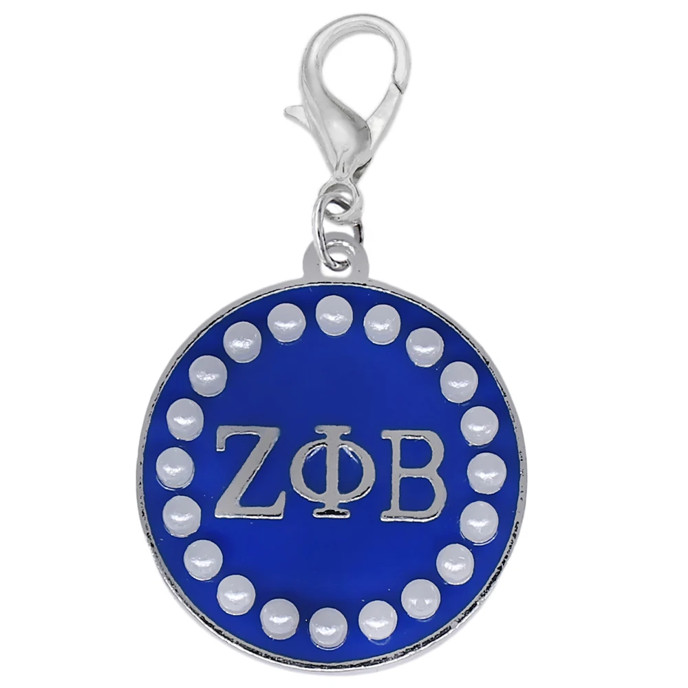 Новый дизайн эмалированная круглая металлическая этикетка ZETA PHI BETA жемчужная