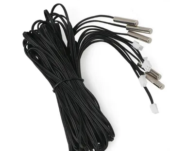 

20pcs NTC Thermistor Temperature Sensor 1m long Wire 10K 1% 3950 Waterproof Temperature Probe 5*25mm Probe