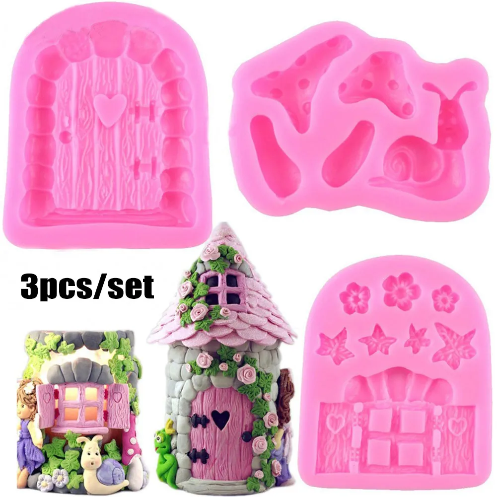 

3pcs DIY Lovely Beautiful Silicone Cake Mold Cookie Mould Tool Durable For Kitchen Fondant Chocolate HY99 NO05