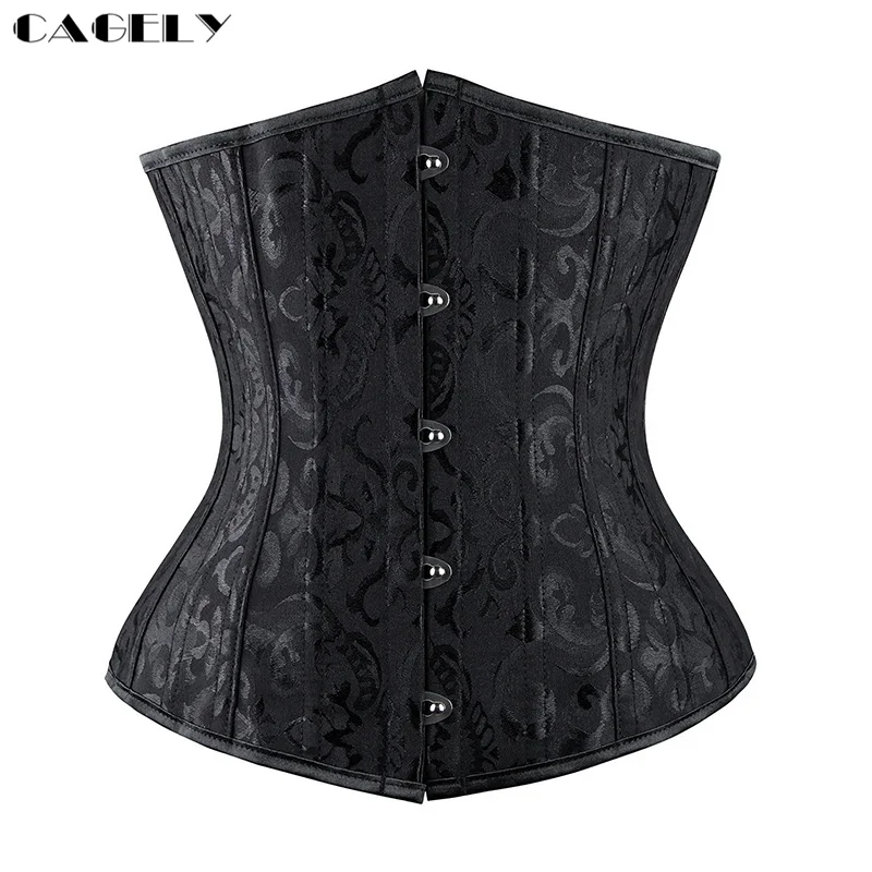 

26 Spiral Steel Boned Corset Dobby Waist Trainer Cincher Bustier Top Corselet Sexy Lacing-up Slimming Underwear Lingerie