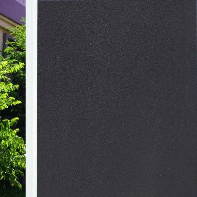 

Funlife 90x200cm Static Cling Total Blackout Window Film Privacy Vinyl Decorative Sticker Black Glass 100% Light Blocking